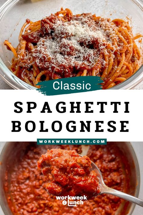 This classic, freezer-friendly spaghetti bolognese is perfect for meal prep or a delicious weeknight dinner! Healthy Bolognese Recipe, Weeknight Bolognese, Beef Bolognese, Spaghetti Bolognese Recipe, Pasta Bolognese, Freezer Meal Prep, Bolognese Recipe, Boursin Cheese, Cheese Cubes