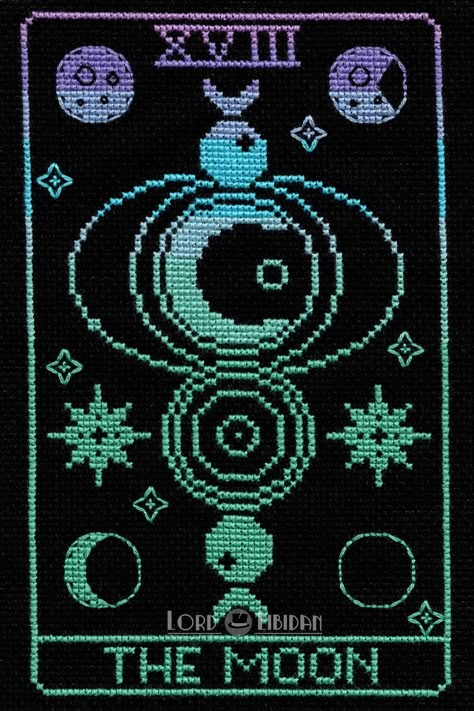 Cross Stitch Tarot Pattern, Tarot Card Cross Stitch Pattern Free, Cross Stitch Patterns Pixel, Free Witchy Cross Stitch Patterns, Tarot Card Tapestry Crochet, Pixel Tarot Card, Cool Cross Stitch Patterns Free, Tarot Cards Pixel Art, Tarot Card Pixel Art Grid