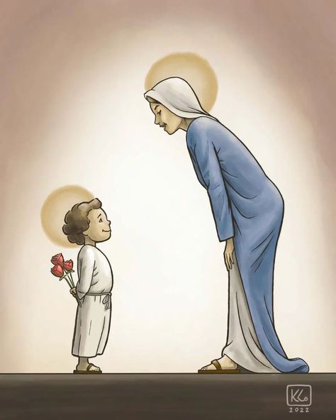 Kevin Lo on Instagram: “Happy Mother's Day to all the mom's out there 🌹 #catholic #catholicchurch #catholicism #catholicimagery #catholicart #catholicartist…” Catholic Drawings, Roman Catholic Art, Mary Mother Of Jesus, Jesus Mother, Mother Mary Images, Jesus Mary And Joseph, Cute Bunny Cartoon, Mama Mary, Bible Illustrations