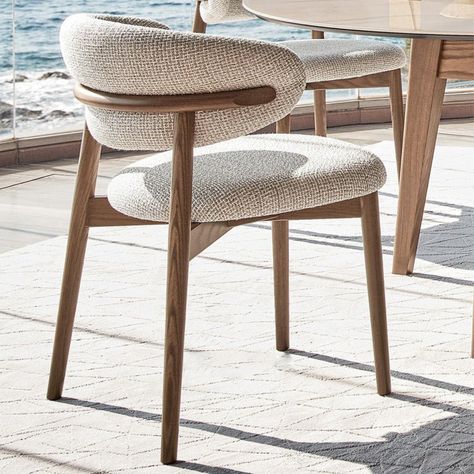 Luxury Arm Chair, Striped Room, Kitchen Counter Stools, Indoor Patio, Solid Wood Dining Chairs, Patio Interior, Patio Dining Chairs, Patio Dining, Upholstered Dining Chairs