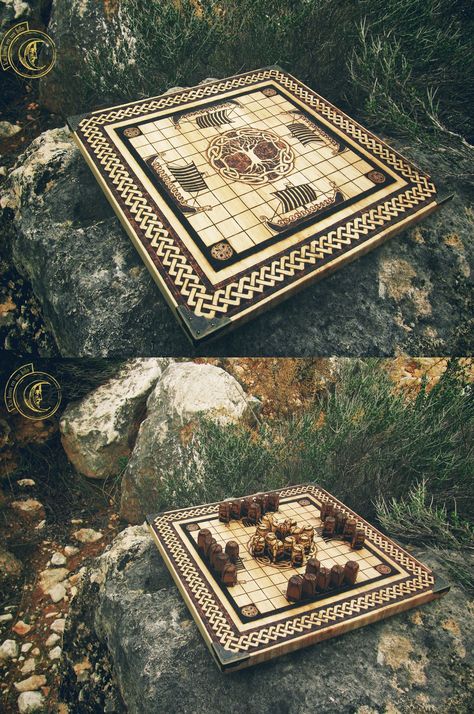 HNEFATAFL... The viking game of strategy. Viking Games, Viking Chess, Medieval Games, Vikings Game, Chess Boards, Viking Life, Insurance Quote, Viking Culture, Tablet Weaving