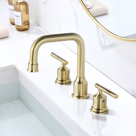 Gold Bathroom Faucet, Bathroom Faucets Brushed Nickel, Lavatory Sink, Modern Sink, Retro Bathrooms, Vessel Sink Faucet, Vanity Faucet, Plumbing Installation, Classic Bathroom