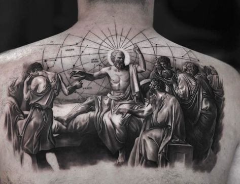 Socrates Tattoo, Trippy Tattoo, Tattoo Beautiful, Astrology Tattoo, Men Tattoo, Mens Shoulder Tattoo, Scary Tattoos, Goddess Tattoo, Cool Chest Tattoos