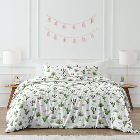 Sweet Jojo Designs Pink and Green Boho Watercolor Cactus Floral Girl Full/Queen Kid Childrens Bedding Comforter Set - 3 Pieces Pink And Green Boho, Queen Size Comforter Sets, Western Rooms, Queen Bedding, Queen Size Comforter, Designer Bedding, Boho Watercolor, Kids Bedding Sets, Sweet Jojo Designs