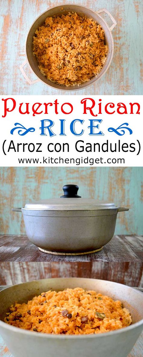 Puerto Rican Rice recipe - Arroz con Gandules (Rice with Pigeon Peas). The best rice in the world! Puerto Rican Rice Recipe, Rice With Pigeon Peas, Puerto Rican Rice, The Best Rice, Recetas Puertorriqueñas, Best Rice, Puerto Rico Food, Boricua Recipes, Pigeon Peas