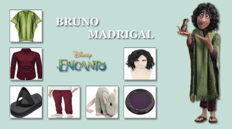 Bruno Costume Encanto Diy, Bruno Costume Diy, Bruno Madrigal Costume, Encanto Bruno Costume, Bruno Halloween Costume, Bruno Costume Encanto, Encanto Family Costume, Encanto Halloween Costumes, Bruno Costume