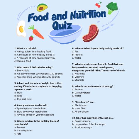 Nutrition Games For Adults, Nutrition Group Activities For Adults, Nutrition Games For Kids, Nutrition Games, Fast Games, Nutrition Questions, Group Activities For Adults, Food Trivia, Quizzes Food