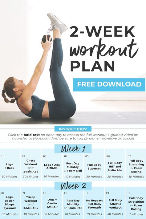 You don’t need fancy gym equipment or one-on-one personal training sessions to get fit! Every workout in this two-week training plan, from dumbbell strength training to HIIT cardio, can be done at home. Download your complete 2-Week Workout Plan for women with daily, guided workout videos on YouTube! This FREE two-week training plan is designed to build muscle and burn fat at home; AND create a consistent fitness routine you look forward to daily! AND it includes a healthy meal plan! Week Fitness Plan, Two Week Workout, Workout Videos On Youtube, 2 Week Workout Plan, 2 Week Workout, Week Workout Plan, Fancy Gym, Strength Training Guide, Amrap Workout