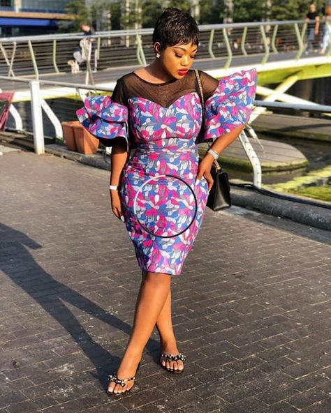 Flare hand Ankara Short Gown Style for Next Party -  DeZango  FacebookTwitterWhatsAppAddThis African Ankara Dresses, Short Ankara Dress, African Wear For Women, Short Ankara Dresses, Ankara Short, Ankara Short Gown Styles, Dashiki Dress, Ankara Dress Styles, Short African Dresses