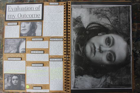 Evaluation Page Gcse Art, Art Evaluation Page, Reflection Title Page Art Gcse, Art Evaluation Sketchbook, Evaluation Art Gcse, Title Page Sketchbook A Level, Gcse Art Evaluation Page, Gcse Art Sketchbook Level 9, Fine Art Sketchbook