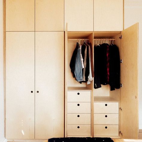 Birch Ply Wardrobe, Ply Wardrobes, Built In Closet Ideas, Built In Wardrobe Ideas, Cottage Wardrobe, Built In Wardrobes, Bedroom Built In Wardrobe, Plywood Design, Plywood Interior