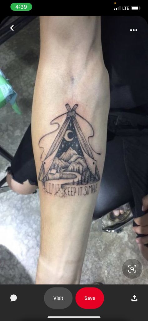 Camping Memorial Tattoo, Tent Camping Tattoo, Outdoor Tatoos, Tent Tattoo, Tent Drawing, Cycling Tattoo, Tattoo Mountain, Mountain Tattoos, Camping Tattoo