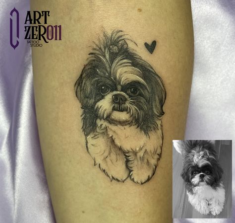 Shih Tzu Memorial Tattoo, Shin Tzu Tattoo, Shitzu Tattoos, Shih Tzu Tattoo, Paw Tattoos, Shitzu Puppies, Cute Hand Tattoos, Paw Tattoo, Petite Tattoos