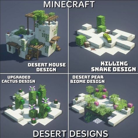 Minecraft Building Ideas Dessert, Minecraft Desert Design, Minecraft Dessert House Ideas, Dessert Minecraft Build, Minecraft Dessert Ideas, Minecraft Desert Decoration, Dessert Village Minecraft, Minecraft Dessert Build, Minecraft Dessert House