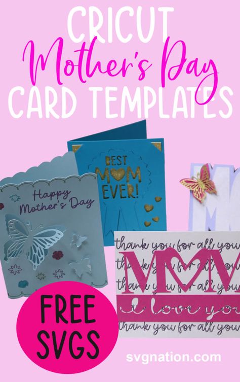 Free Mothers Day Cards, Cricket Joy Projects Craft Ideas, Easy Mother's Day Crafts, Mothersday Cards, Mother's Day Gift Card, Card Svg, Mother's Day Cards, Card Templates Free, Mom Cards