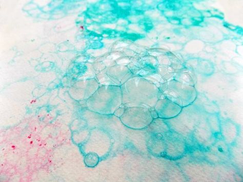 Bubble Painting For Kids, Painting With Bubbles, Painted Initials, Bubble Painting, Bubble Paper, Visual And Performing Arts, Liquid Watercolor, Dark Images, Bubble Bars