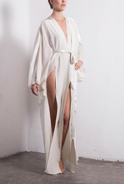 Pajama Wardrobe, Goddess Clothes, Chiffon Kimono, Lingerie Inspiration, Women's Sleepwear, Wedding Lingerie, Pretty Lingerie, Bridal Robes, Bridal Lingerie