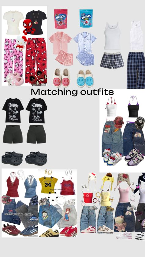 #matchingoutfitsforbsf Matching Stuff, Matching Fits, Group Outfits, Bestie Outfits, Matching Outfits Best Friend, Knotts Berry Farm, Matching Clothes, School Trip, Last Day Of School