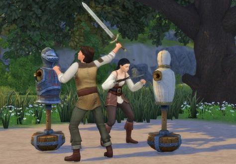 History Lover's Sims Blog: Practice sword fighting mod • Sims 4 Downloads Sims 4 Decades Challenge, Sims Medieval, Free Sims, Tumblr Sims 4, Swords Medieval, Sims House Design, Sims 4 Update, Medieval Times, Sims 4 Game