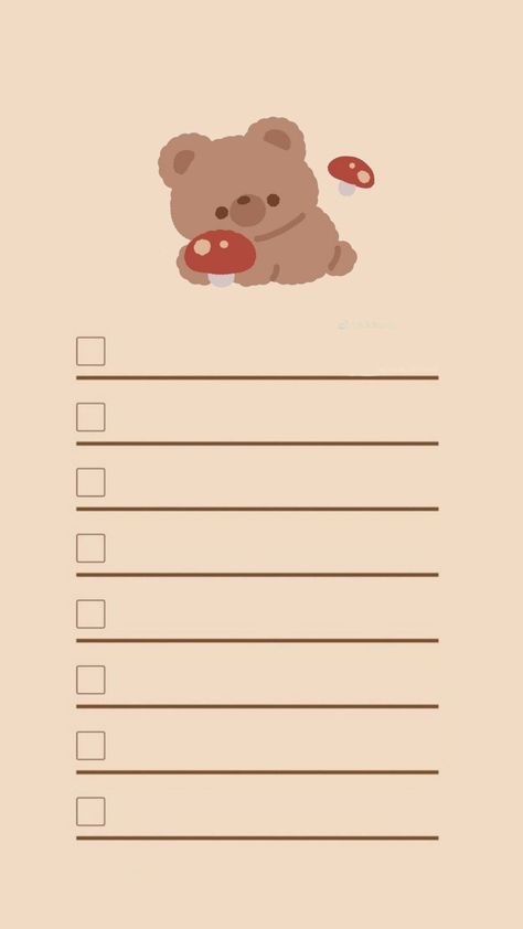 Bear Notes Template, To Do List Memo Pad, Sanrio Notepad Printable, Note Pad Design Aesthetic, Note Pads Printable, Cute List Template, Aesthetic List Template, Korean Memo Pad Printable, Cute Sticky Notes Printable