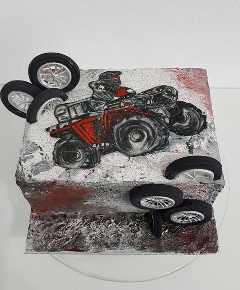 Quad Birthday Cake, Piping Peonies, Atv Cake, Birthday For A Man, Motorbike Cake, Motorcycle Cake, Cake For Men, Bike Party, 30 Birthday Cake