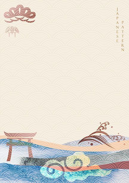 Water Paint Art, Japanese Icon, Japanese Background, Chinese Background, Japanese Art Styles, Japanese Artwork, Waves Wallpaper, Japanese Illustration, Landscape Background