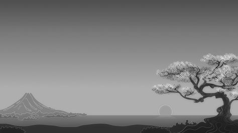 Japanese, digital art, minimalism, simple background, trees, nature, landscape, horizon, Sun, monochrome, Mount Fuji, mountains | 1920x1080 Wallpaper - wallhaven.cc Beats Wallpaper, Japanese Background, Red Artwork, Monte Fuji, Desktop Wallpaper Art, Minimal Wallpaper, 1080p Wallpaper, Trees Nature, Japanese Landscape