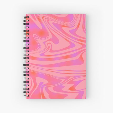 Get my art printed on awesome products. Support me at Redbubble #RBandME: https://www.redbubble.com/i/notebook/Pink-Retro-Liquid-Swirl-Pattern-by-hannahvira/102194781.WX3NH?asc=u Diary Planner, Swirl Pattern, Notebook Planner, Paper Stock, Swirl, Notebook, How To Draw Hands, Art Prints, Pink