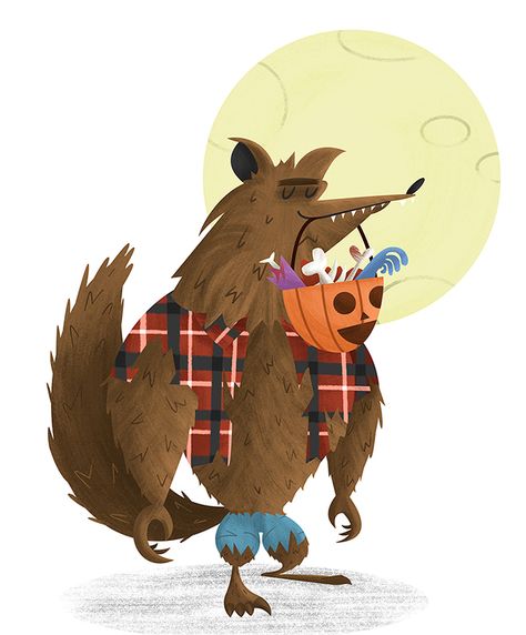 Werewolf Illustration, Picture Books Illustration, Childrens Books Illustrations, Halloween Illustration, Halloween Drawings, Childrens Illustrations, Children's Book Illustration, Children's Books, Student Art