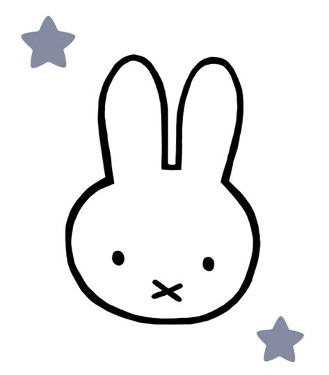 Miffy Doodle, Miffy Pfp, Miffy Wallpaper, Pfp Profile, White Bunny, Black And White, Stars, White, Black