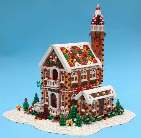 Minecraft Gingerbread House, Lego Winter Village, Easy Lego Creations, Lego Winter, Lego Christmas, Minecraft Christmas, Amazing Lego Creations, Minecraft Plans, Lego Creative