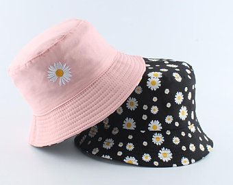 Cute Bucket Hats, Cute Bucket Hat, Flower Bucket Hat, Bucket Hat Fashion, Floral Bucket Hat, Embroidered Bucket Hat, Urban Shoes, Bucket Hat Women, Double Wear