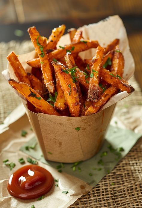 Learn How to Cook Air Fryer Sweet Potato Fries Recipe For Free | Recipes You'll Love, Made Easy! Fries In The Air Fryer, Homemade Sweet Potato Fries, Sweet Potato Fries Recipe, Air Fryer Sweet Potato Fries, Frozen Sweet Potato Fries, Crispy Sweet Potato Fries, Freeze Sweet Potatoes, Sweet Potato Recipes Fries, Cheese Pasta Recipes