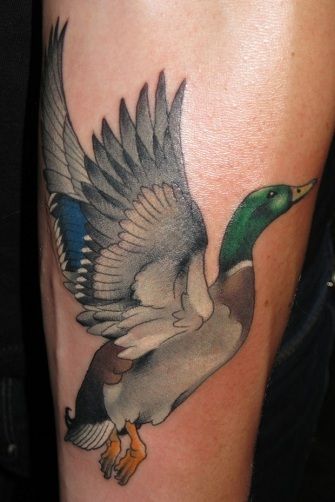 duck tattoos Duck Tattoo Ideas, Duck Hunting Tattoos, Duck Tattoos, Hunting Tattoos, Tattoo Ideas For Men, Duck Art, Back Of Shoulder Tattoo, Bad Tattoos, Fairy Tattoo