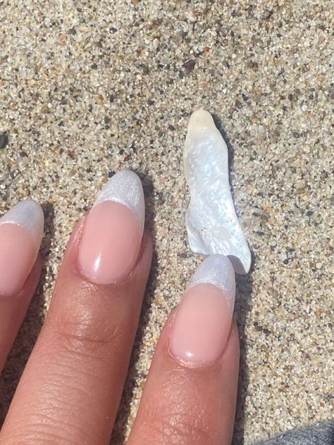 Coastal Granddaughter Nails Aesthetic, Wave French Tip Nails, Nail Selfies, Theme Nails, Beach Themed Nails, Rounded Acrylic Nails, Chrome French, Nail Summer, Nails Beach