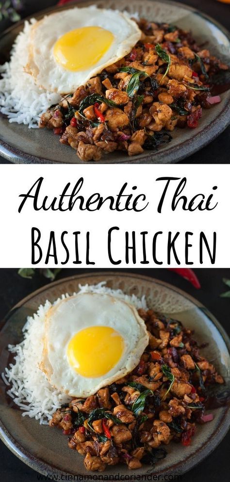 Quick Easy Low Carb Dinner, Chicken Basil Recipes, Thai Basil Recipes, Pad Kra Pao, Pad Krapow, Easy Low Carb Dinner, Thai Basil Chicken, Healthy Asian Recipes, Cauli Rice