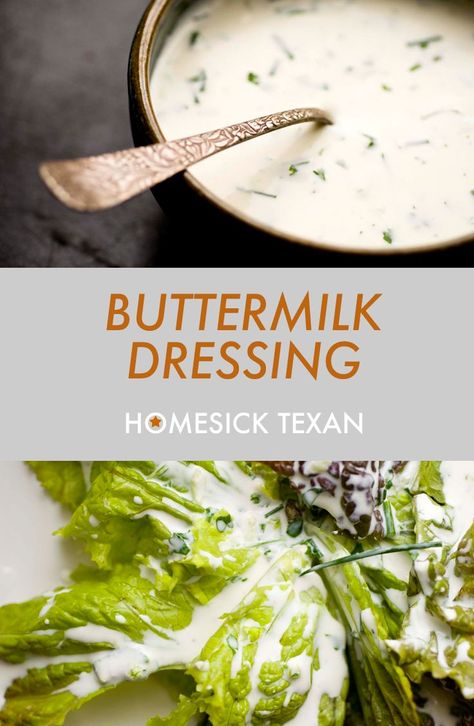 Buttermilk Salad Dressing, Fresh Green Salad, Homesick Texan, Buttermilk Dressing, Salad Dressing Recipes Homemade, Homemade Salads, Dressing Recipes, Homemade Dressing, Vinaigrette Dressing