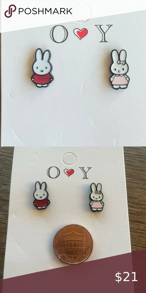 Miffy Hello Kitty earrings (only one pair so I don't accept offers) Hello Kitty Earrings, Usa Jewelry, Hello Kitty, Kitty, Fashion Home Decor, Jewelry Watches, I Love, Outfit Inspo, Accessories Vintage