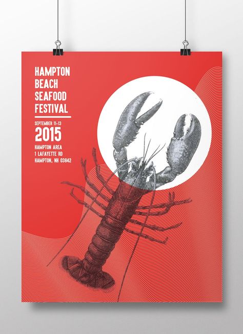 Food Festival Poster, Seafood Art, Seafood Festival, Poster Sport, Poster Beach, Restaurant Poster, Hampton Beach, Graphisches Design, Beach Festival