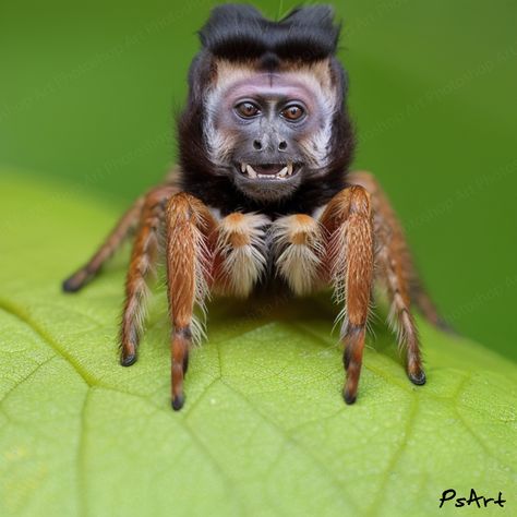 Funny Spider, Spiders Funny, Spider Monkey, V Cute, Photoshop Art, Primates, Funny Art, Monkeys, Original Image