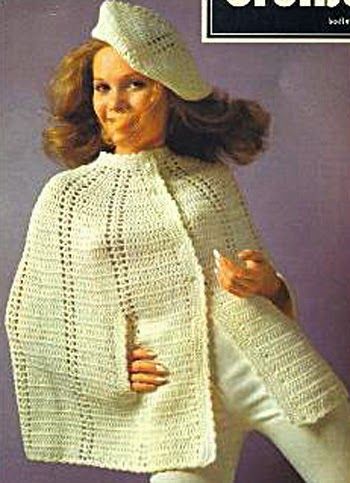 Cape Au Crochet, Cape Crochet, Crochet Cape Pattern, Poncho Au Crochet, Beret Pattern, Crochet Cape, Cape Pattern, Crochet Poncho Patterns, Vintage Crochet Pattern