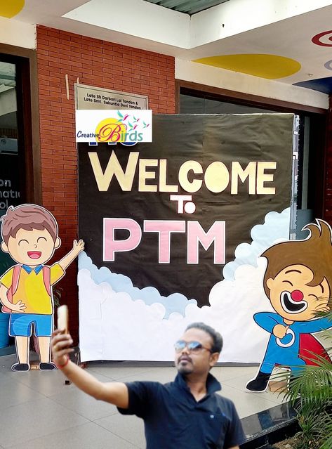 Welcome bulletin board ideas Ptm Decoration School, Welcome To Ptm Board Decoration, Welcome To Ptm, Welcome Board Decoration Ideas School, Teacher Meeting, Soft Board Decoration, Soft Board, Parent Teacher Meeting, School Decoration