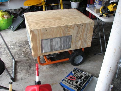 Make a rain proof portable generator housing Generator Shed, Generator Box, Plywood House, Emergency Generator, Diy Generator, Home Improvement Loans, Portable Generator, Generator House, Sump Pump