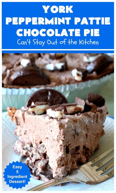 5 Ingredient Desserts, York Peppermint Patty, Chocolate Crumbs, Peppermint Patty, Chocolate Crust, 5 Ingredient Recipes, Chocolate Pie, Peppermint Patties, Recipe Community