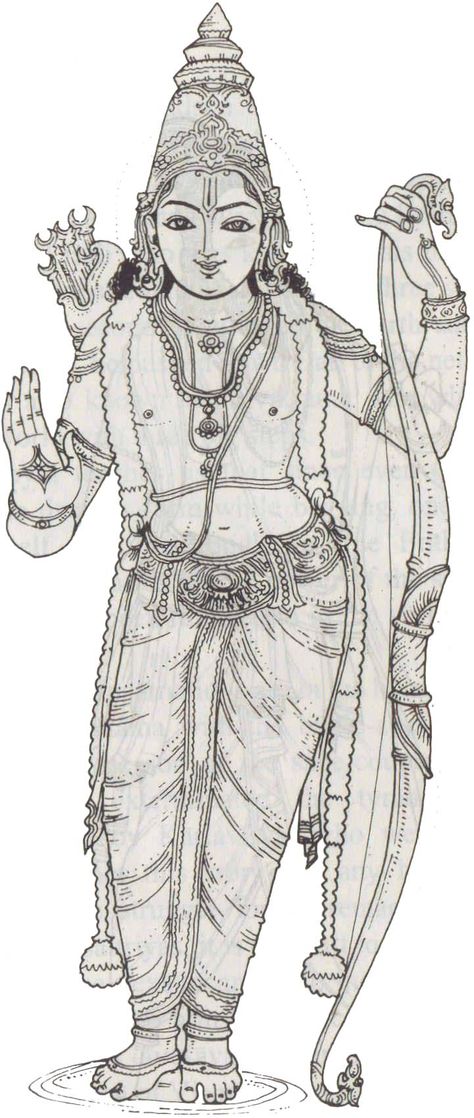 Hindu God - Avataras of Vishnu (Incarnations) Drawing Indian, Indian Drawing, Indian Traditional Paintings, Crown Drawing, Kerala Mural Painting, Indian God, Lord Rama, Temple Art, Hinduism Art