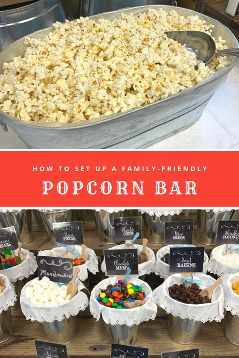 Popcorn Toppings, Party Food Bars, Popcorn Seasoning, Popcorn Party, Food Bar, Popcorn Bar, Graduation Parties, Party Bars, בר מצווה