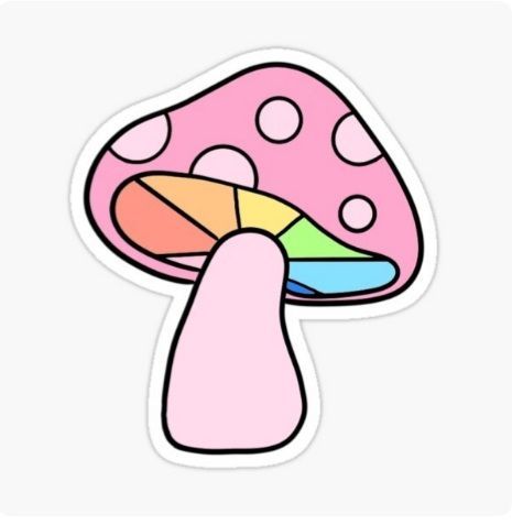 rainbow mushroom sticker you can buy this in my redbubble shop :) #mushroom #sticker #rainbow sticker #aesthetic #indie #indie aesthetic Rainbow Mushroom, Rainbow Drawing, Sticker Aesthetic, Mushroom Drawing, Pink Mushroom, Emoji Pictures, Punch Needle Patterns, Scrapbook Stickers Printable, Mushroom Design