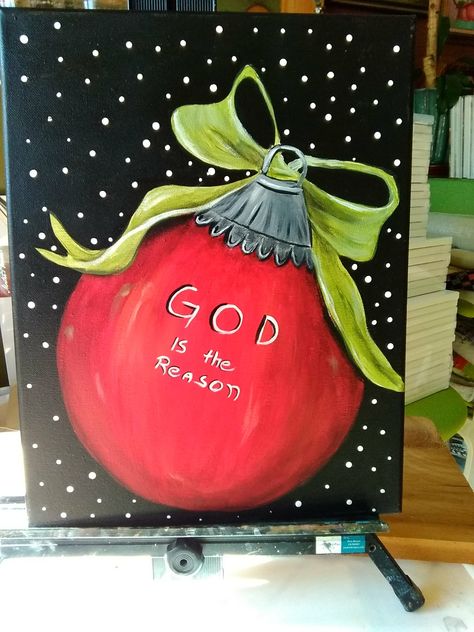 Church Painting, Christmas Paintings On Canvas, Painting Party, Christmas Canvas, Paint Party, Holiday Crafts, Christmas Ideas, Christmas Gift, Canvas Painting