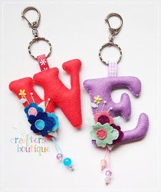 Felt Keyring, Felt Name Banner, Felt Kids, Felt Keychain, Monogram Keychain, Felt Letters, Childrens Crafts, Paper Crafts Diy Kids, Felt Diy