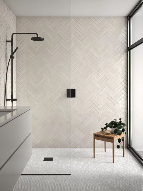 Edessa Brick Matte Ceramic Tile Matte Bathroom Floor Tiles, Bathroom Tile Shapes, Ceramic Wall Tiles Bathroom, Shower Ceramic Tile Ideas, Neutral Bathroom Tile Floor, Classic Tile Bathroom, Ceramic Shower Ideas, Brick Tile Bathroom, Bathroom Ceramic Tile Ideas